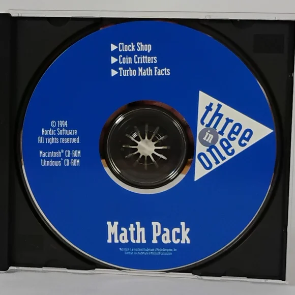 3 In One Math Pack Time Money & Math Education Video Game Homeschool Learning